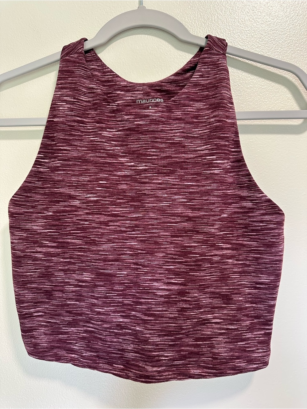 Maurices Marled Burgundy High-Neck Active Tank